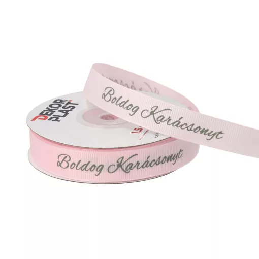 Boldog karácsonyt feliratú ripsz szalag / 1,5cm x 20y   13#
