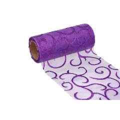 Glitteres inda mintás organza tekercs 12cm x 9.1m 09#