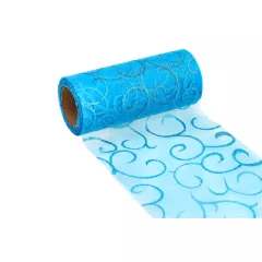 Glitteres inda mintás organza tekercs 12cm x 9.1m 10#