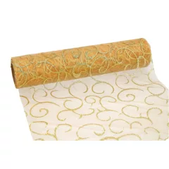 Glitteres inda mintás organza tekercs 23cm x 9.1m 03#