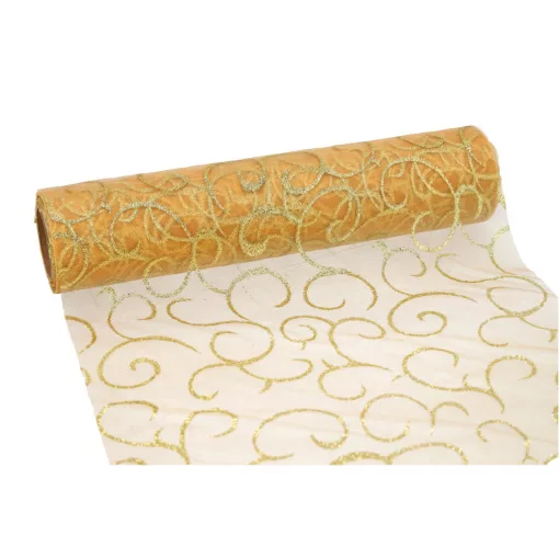 Glitteres inda mintás organza tekercs 23cm x 9.1m 03#