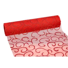 Glitteres inda mintás organza tekercs 23cm x 9.1m 04#