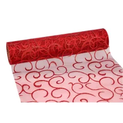Glitteres inda mintás organza tekercs 23cm x 9.1m 05#