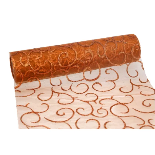 Glitteres inda mintás organza tekercs 23cm x 9.1m 06#
