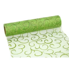 Glitteres inda mintás organza tekercs 23cm x 9.1m 08#
