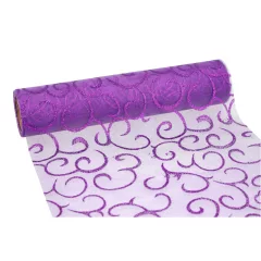 Glitteres inda mintás organza tekercs 23cm x 9.1m 09#
