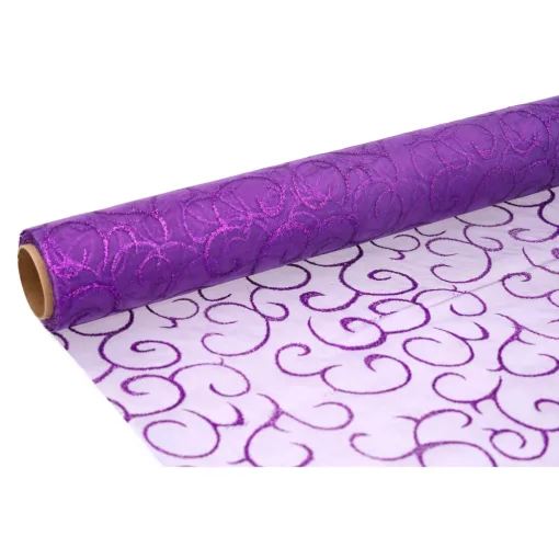 Glitteres inda mintás organza tekercs 36cm x 9.1m 09#