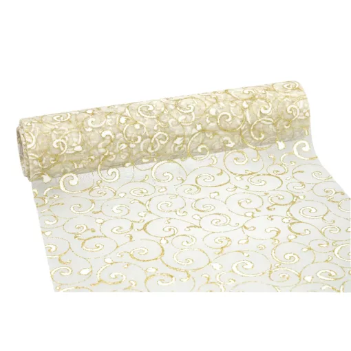 Glitteres inda mintás organza tekercs 23cm x 9.1m 02#