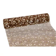 Glitteres inda mintás organza tekercs 23cm x 9.1m 07#