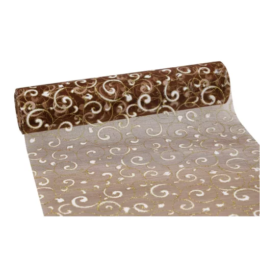 Glitteres inda mintás organza tekercs 23cm x 9.1m 07#