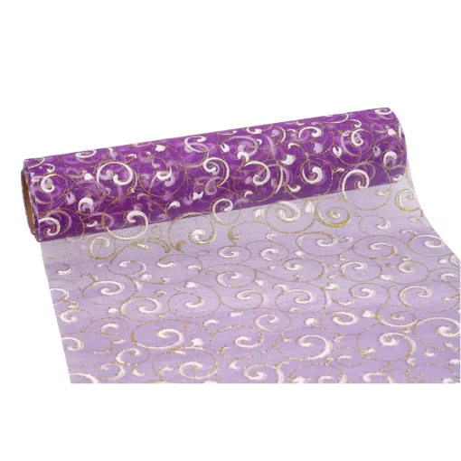 Glitteres inda mintás organza tekercs 23cm x 9.1m 09#