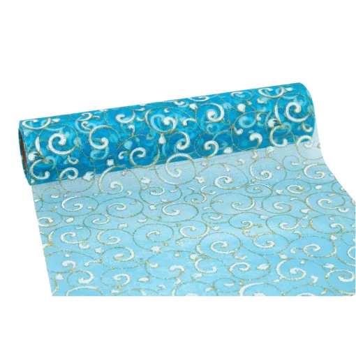 Glitteres inda mintás organza tekercs 23cm x 9.1m 10#