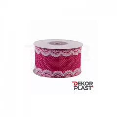 Csipkés szélű lenvászon szalag  / 4cm x 5y  06#