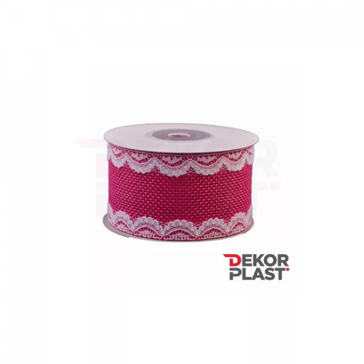 Csipkés szélű lenvászon szalag  / 4cm x 5y  06#