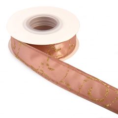 Karácsonyi drótos glitteres szalag / 2,5cm x 10y  03#