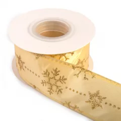 Karácsonyi glitteres drótos szalag / 4cm x 10y  03#