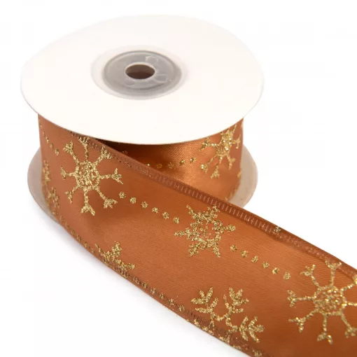 Karácsonyi glitteres drótos szalag / 4cm x 10y  04#