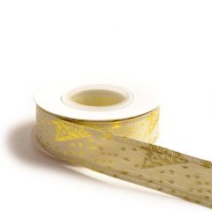 Karácsonyi drótos mintás szalag / 2,5cm x 10y 52#