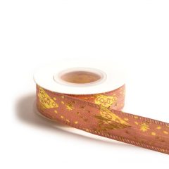Karácsonyi drótos mintás szalag / 2,5cm x 10y 53#
