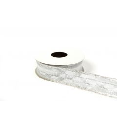 Ezüst, drótos szalag / 2,5cm x 10y   22#