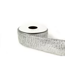 Ezüst, drótos szalag / 4cm x 10y   02#