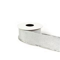 Ezüst, drótos szalag / 4cm x 10y   03#