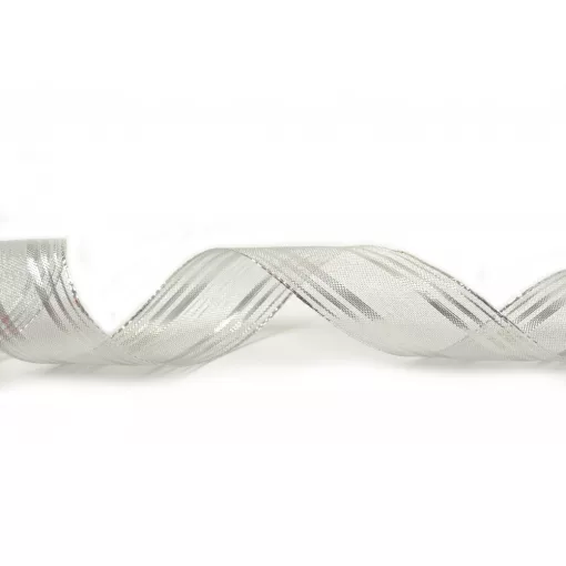 Ezüst, drótos szalag / 4cm x 10y   07#