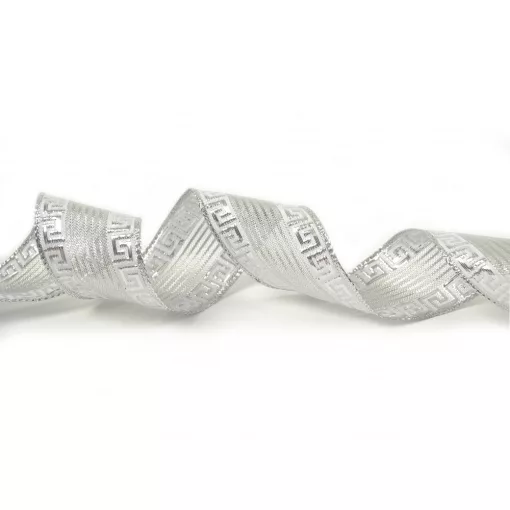 Ezüst, drótos szalag / 4cm x 10y   16#