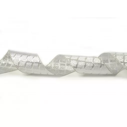 Ezüst, drótos szalag / 4cm x 10y   17#