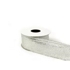 Ezüst, drótos szalag / 4cm x 10y   18#