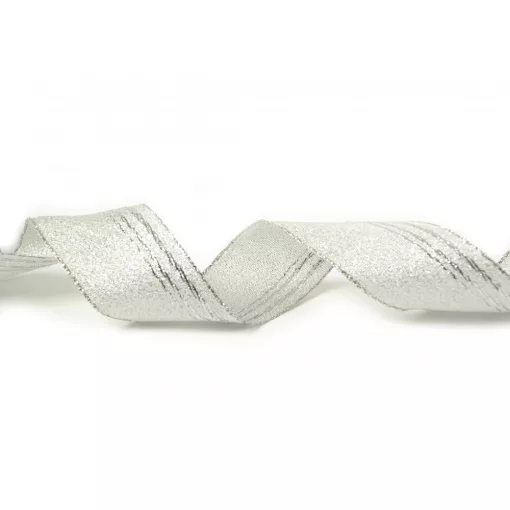 Ezüst, drótos szalag / 4cm x 10y   18#