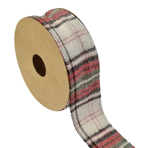 Kockás karácsonyi szalag - 4cm x 9.1m