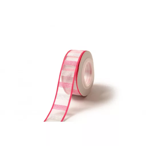 Csillámló csíkos organza szalag / 2,5cm x 10y  02#