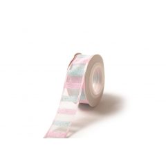 Csillámló csíkos organza szalag / 2,5cm x 10y  08#