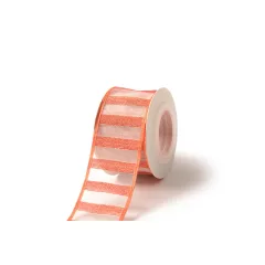 Csillámló csíkos organza szalag / 4cm x 10y  01#