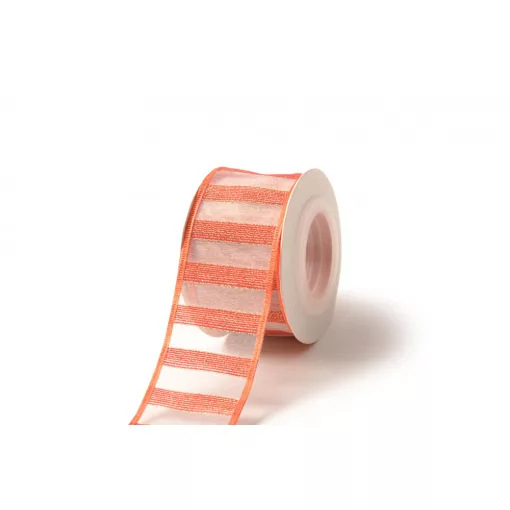 Csillámló csíkos organza szalag / 4cm x 10y  01#