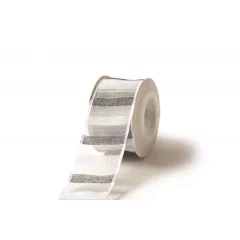 Csillámló csíkos organza szalag / 4cm x 10y  03#
