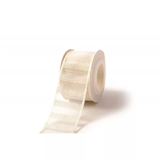 Csillámló csíkos organza szalag / 4cm x 10y  05#