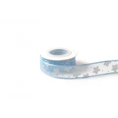 Csillámló virágos organza szalag / 2,5cm x 10y  02#