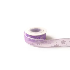 Csillámló virágos organza szalag / 2,5cm x 10y  03#