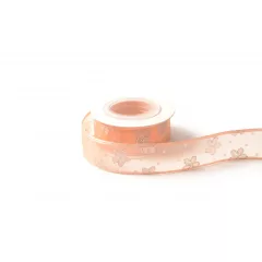 Csillámló virágos organza szalag / 2,5cm x 10y   04#