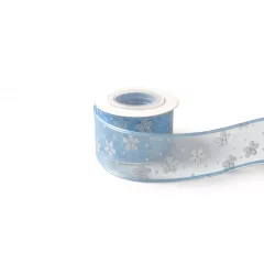Csillámló virágos organza szalag / 4cm x 10y  02#