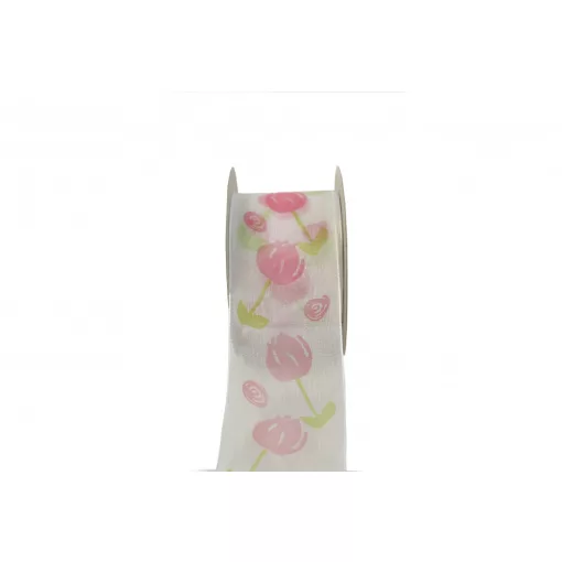 Mintás organza szalag / 4cm x 10y  09#