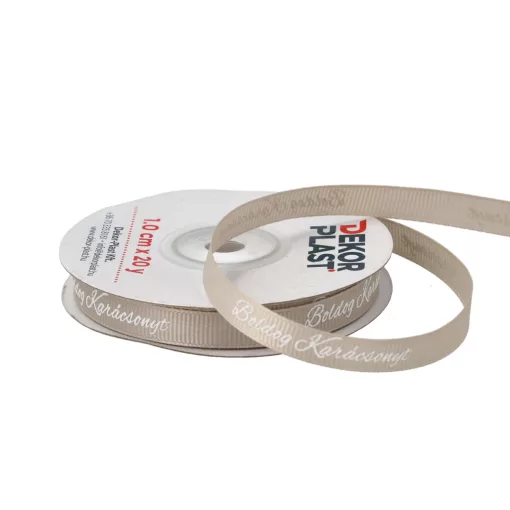 Boldog Karácsonyt feliratú ripsz / 1cm x 20y  11#