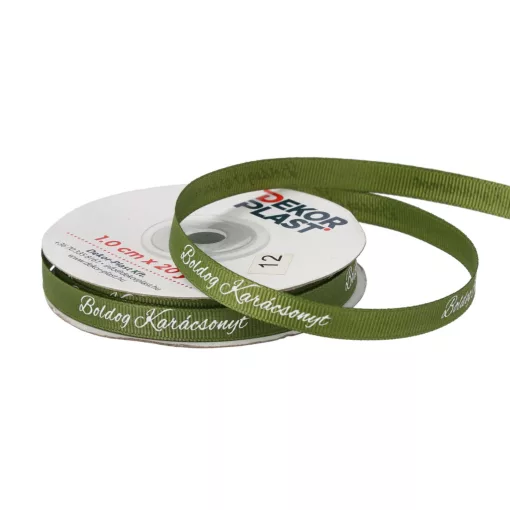 Boldog Karácsonyt feliratú ripsz 1cm  x 20y  12#