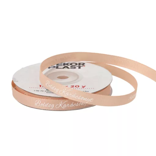 Boldog Karácsonyt feliratú ripsz 1cm  x 20y  15#