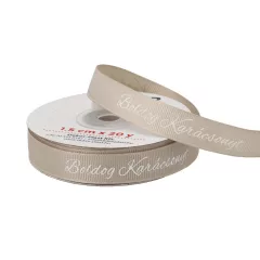   Boldog karácsonyt feliratú ripsz szalag / 1,5cm x 20y   11#