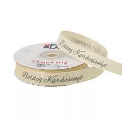   Boldog karácsonyt feliratú ripsz szalag / 1,5cm x 20y   03#