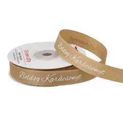   Boldog karácsonyt feliratú ripsz szalag / 1,5cm x 20y   06#