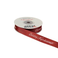   Boldog karácsonyt feliratú ripsz szalag / 1,5cm x 20y   08#